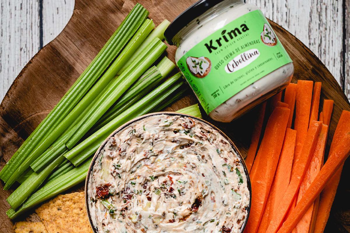 Dip de tomate seco con Queso Crema de Almendras Cebollina - Krima