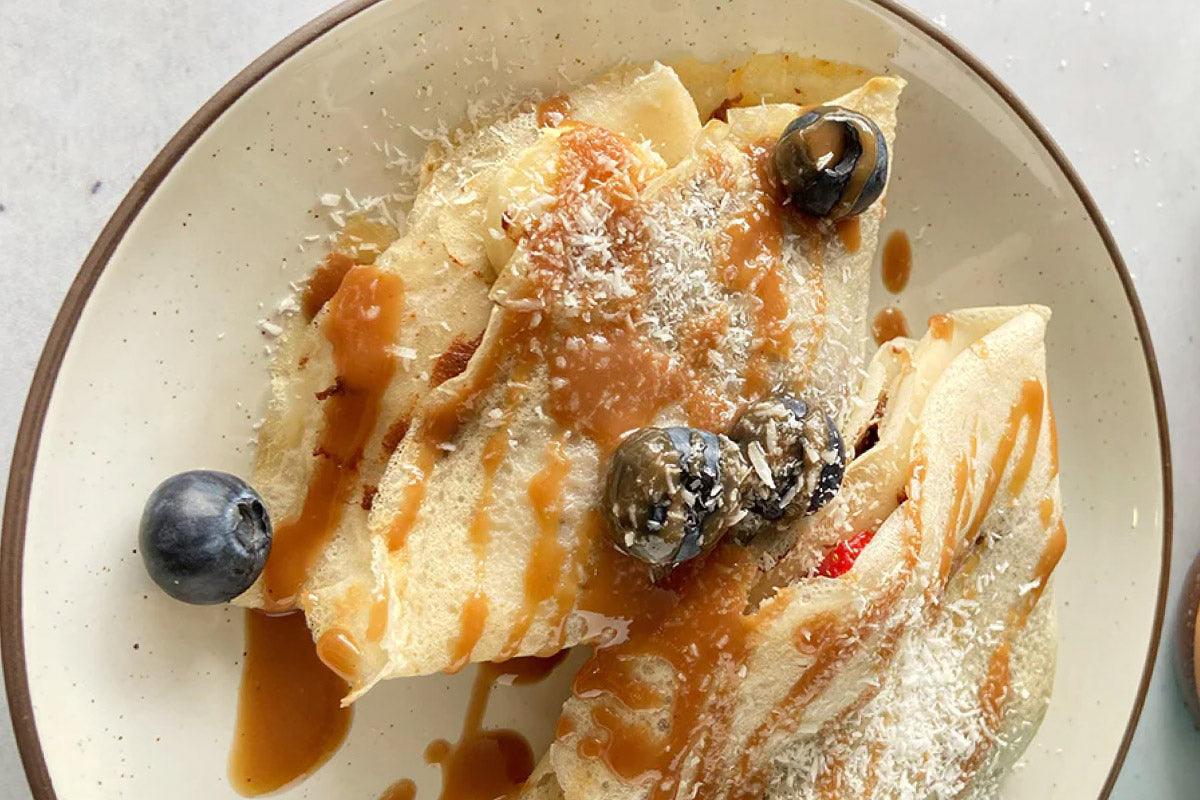 Crepes veganas con crema de avellanas y cacao Krima - Krima