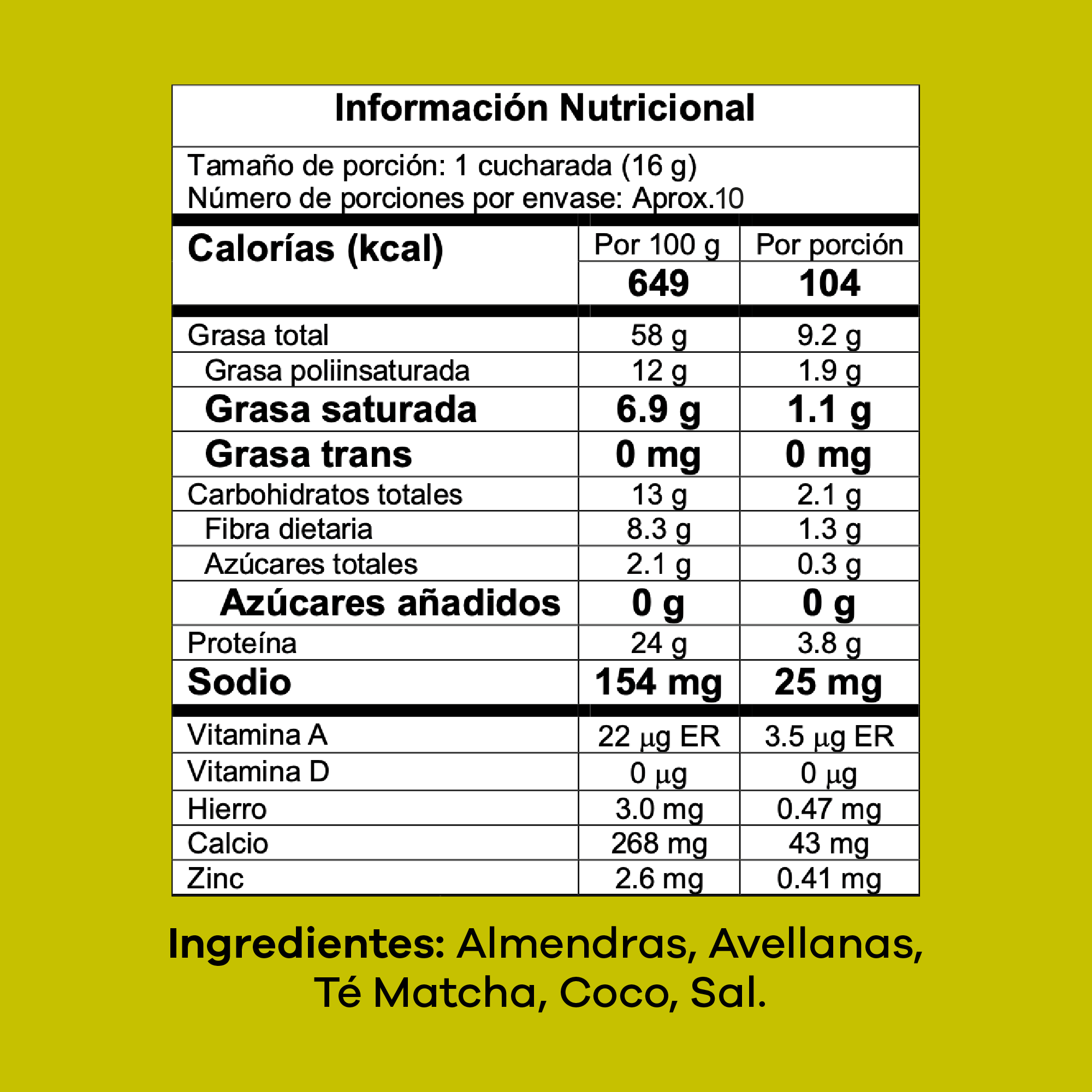 Base de Almendras & Té Matcha 170g