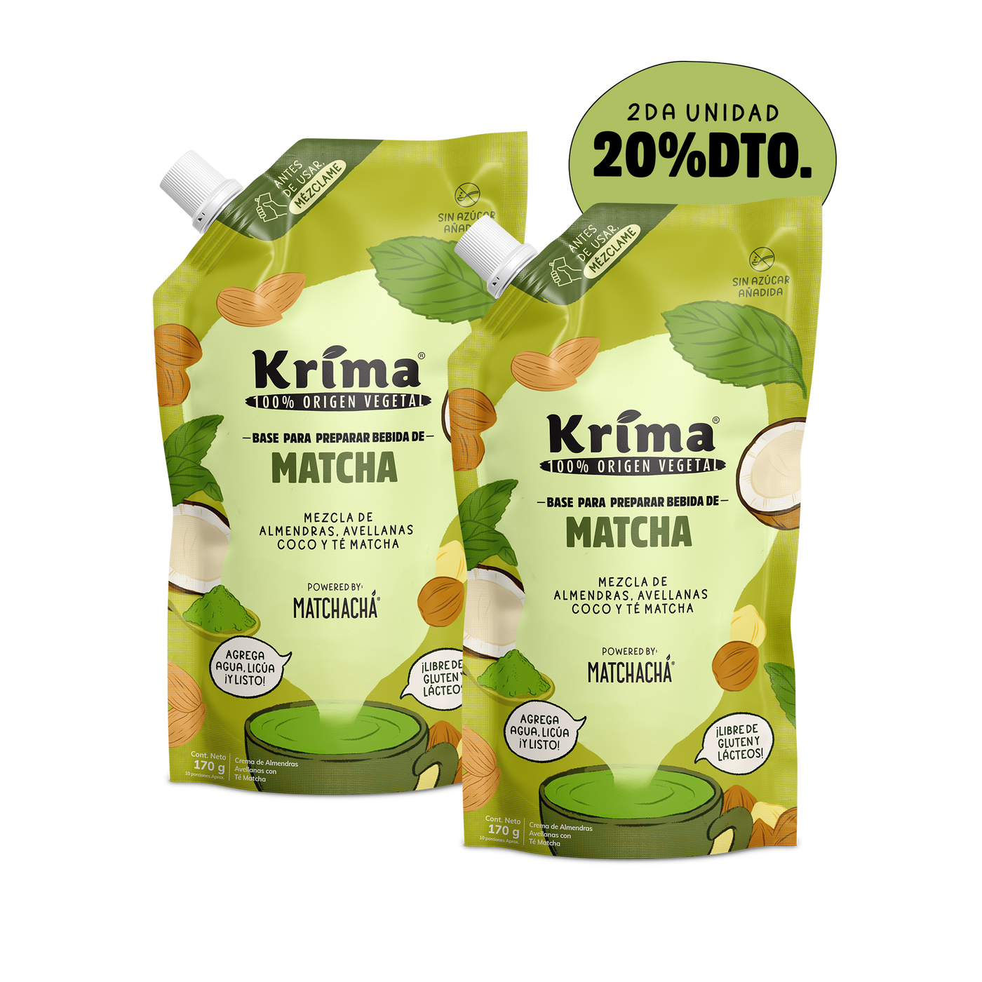 Combo Matcha Lover: 2 Bases de Almendras & Té Matcha