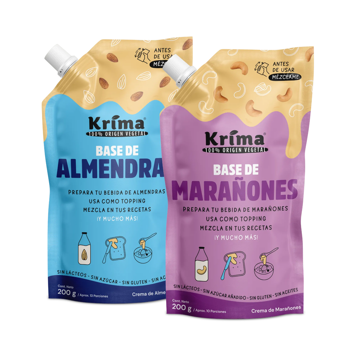 Combo Doble Sabor: 2 Bases de nueces 200g