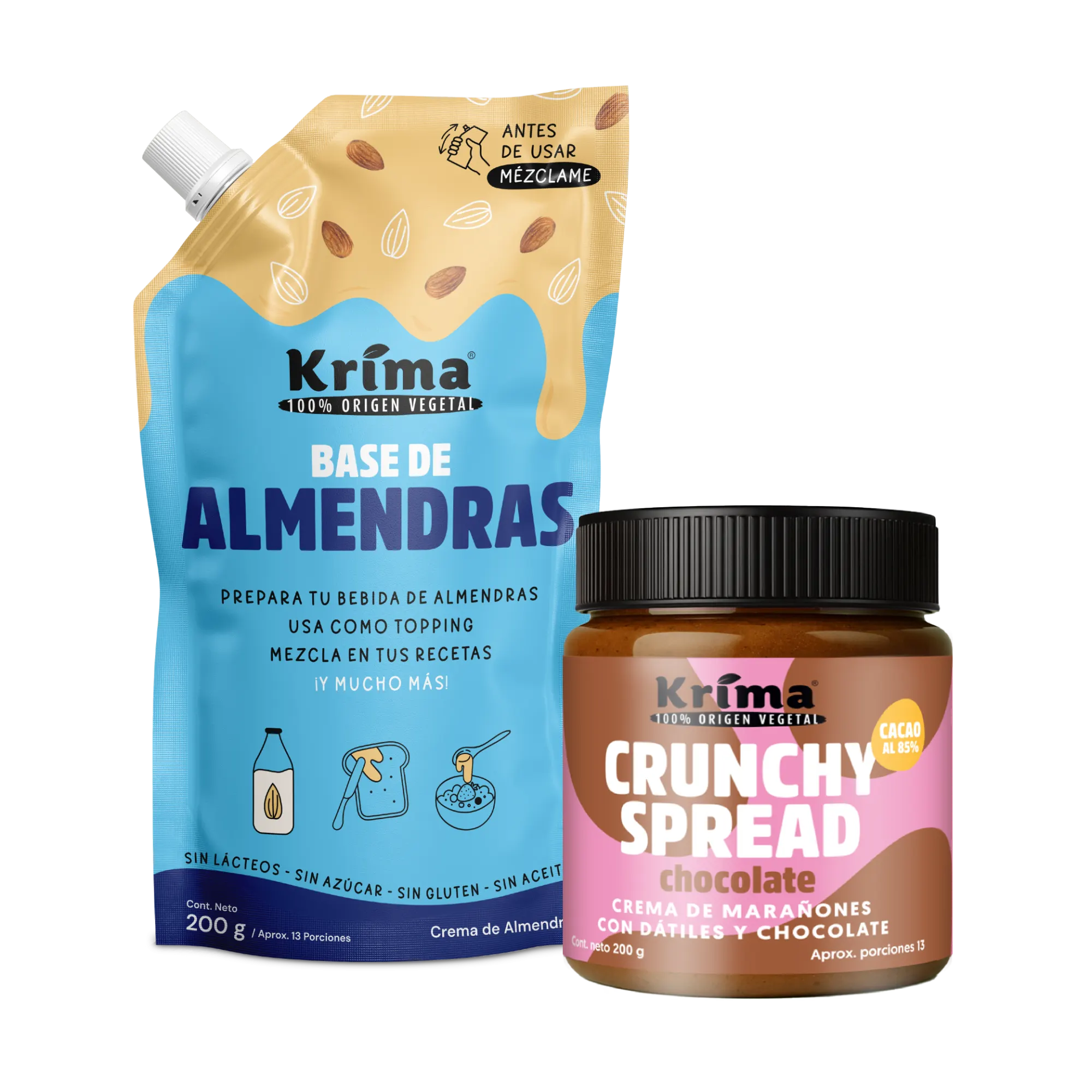 Combo Dúo Perfecto: 1 Base de nueces de 200g + 1 Crunchy Spread 200g