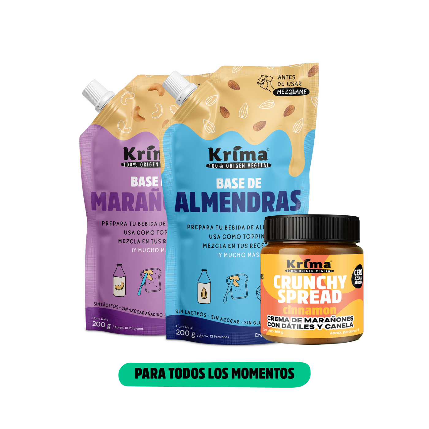 Combo Evolución: 2 Bases + 1 Crunchy Spread