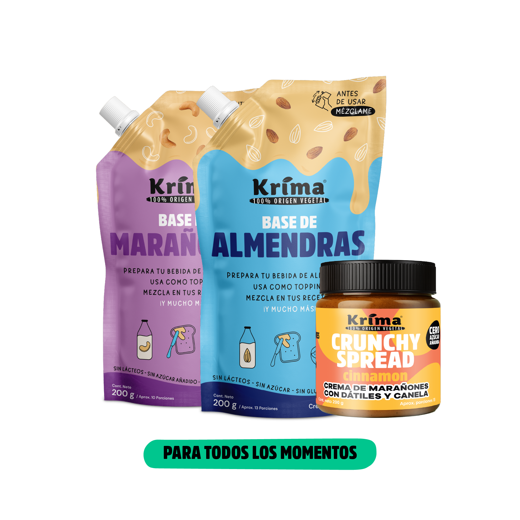 Combo Evolución: 2 Bases + 1 Crunchy Spread
