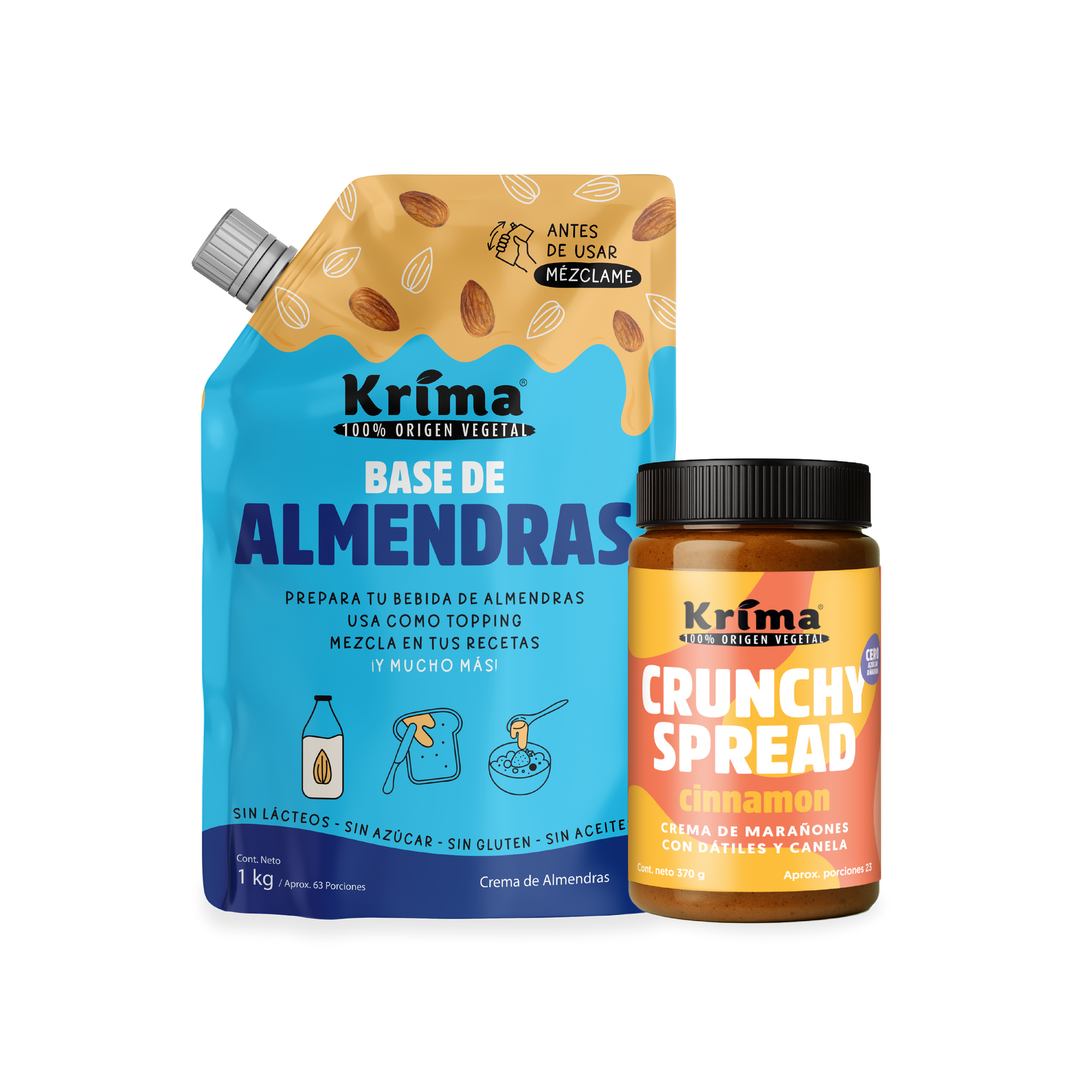 Combo para compartir: 1 Base de 1 kg + 1 Crunchy Spread 370g