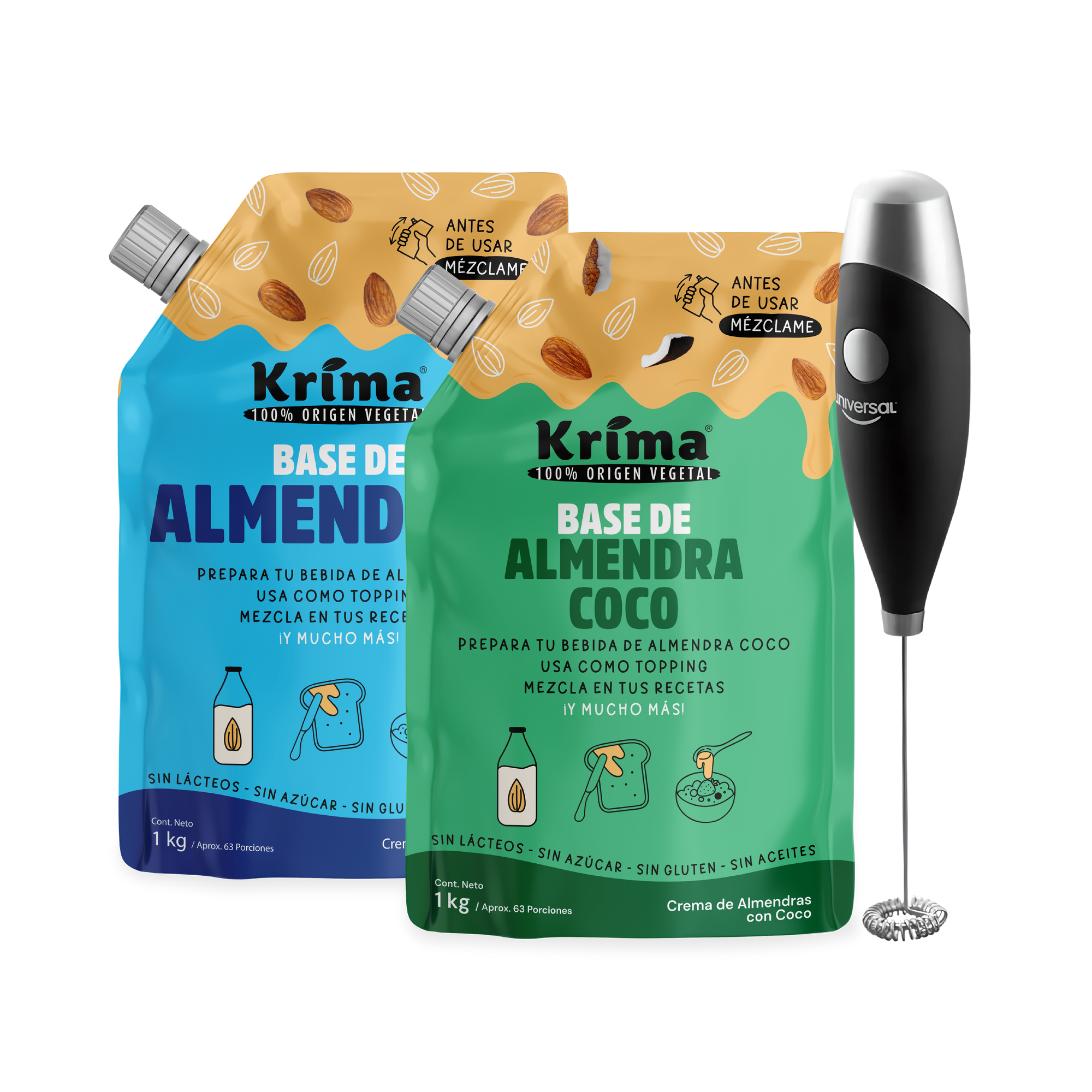 Combo para Cuidarte: 2 Bases de 1 kg + Batidor GRATIS + Envío GRATIS