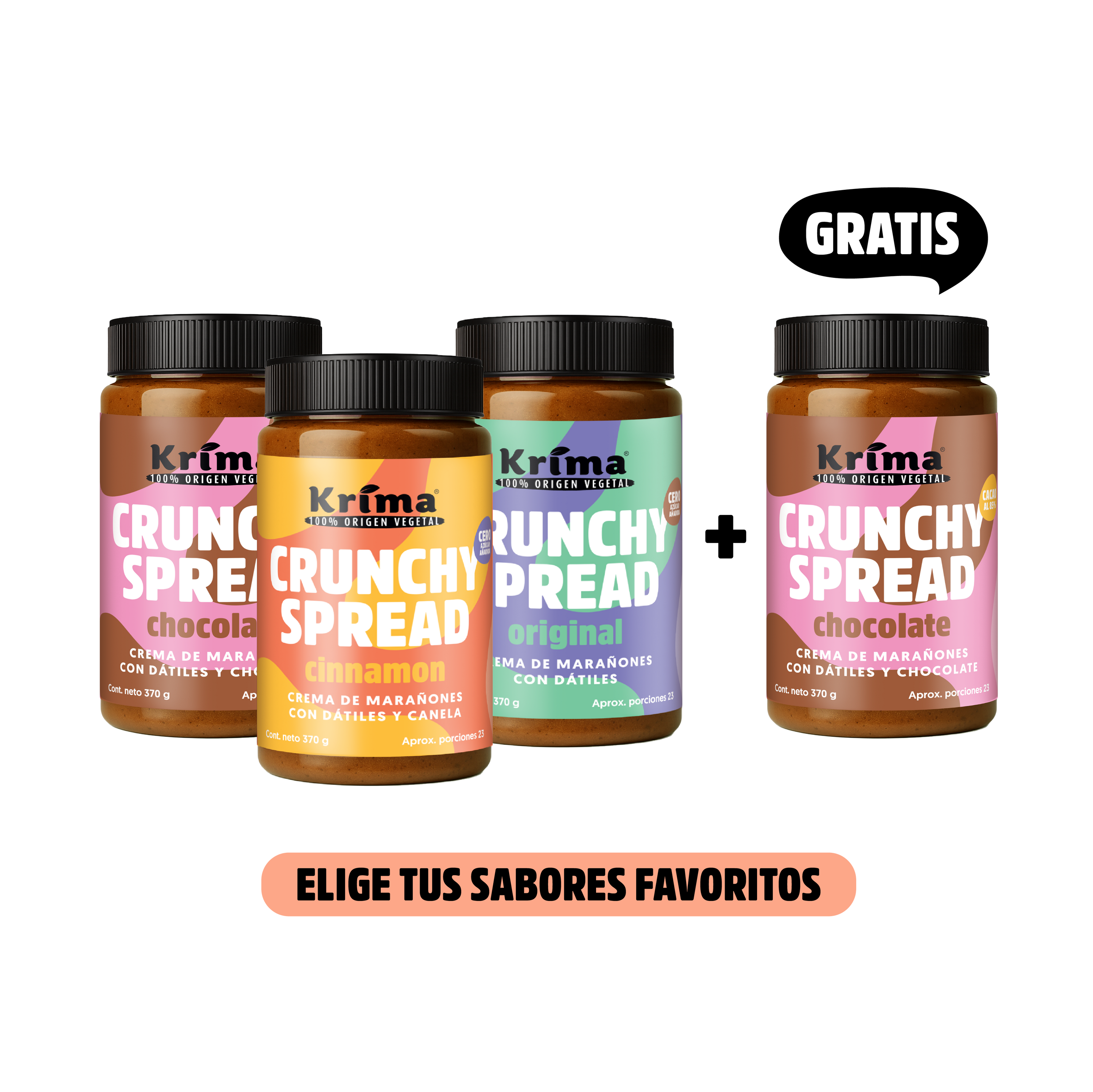 Combo Dulce Perfecto: 3 Spreads de 370 gr + 1 Spread de 370 gr GRATIS