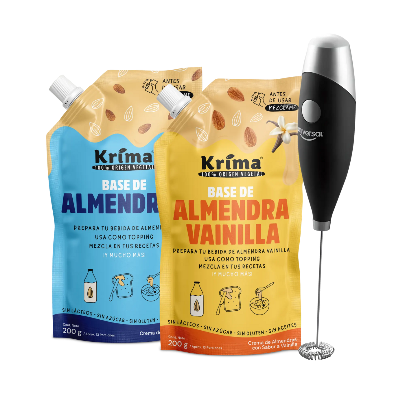 Rutina de la mañana:  2 bases 100% nueces de 200g + batidor eléctrico GRATIS