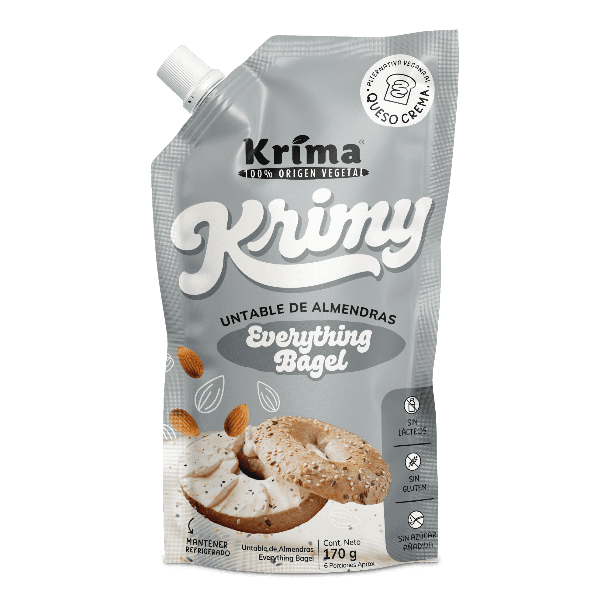 Queso Crema de Almendras Krimy Everything Bagel 170g