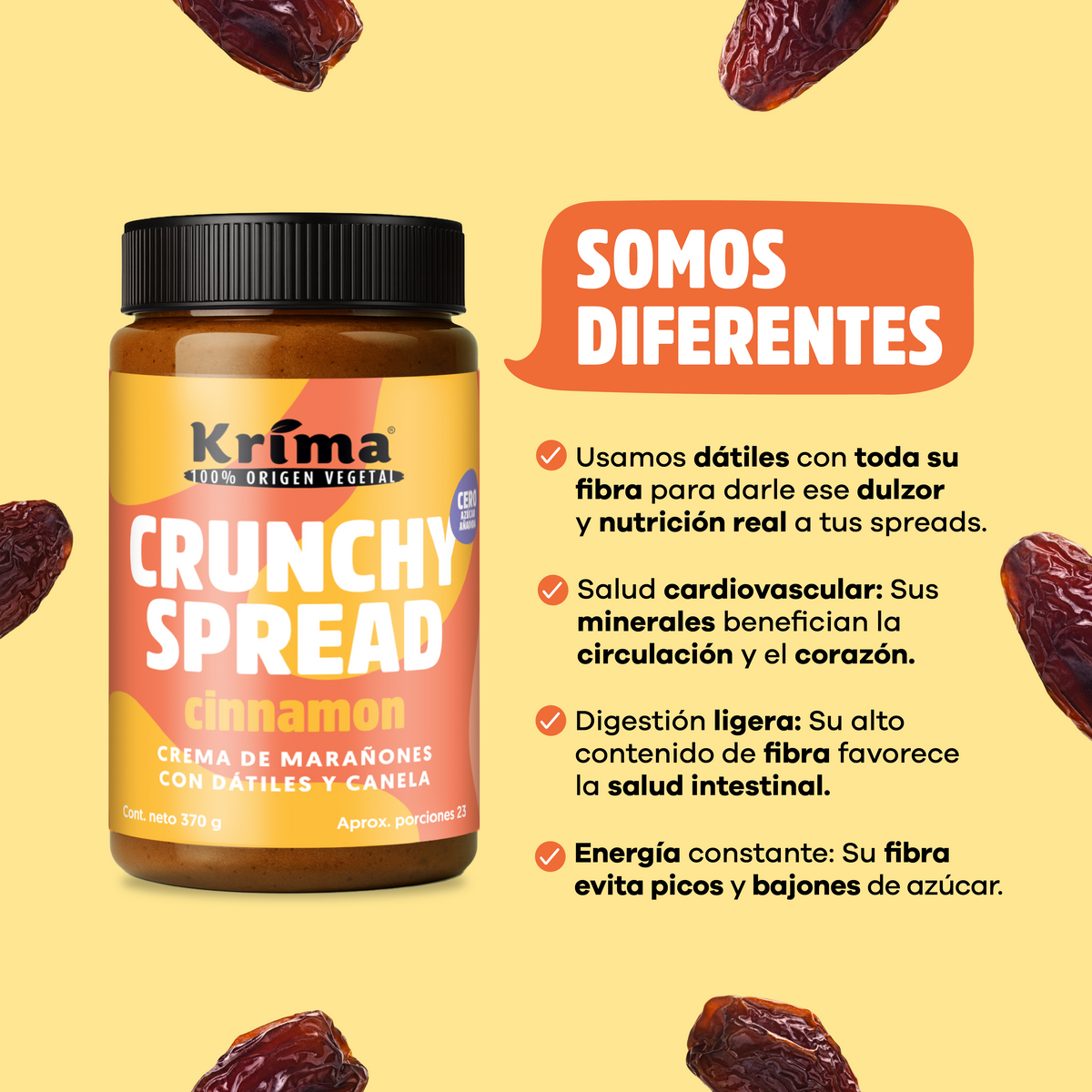 Crunchy Spread Marañón Canela 200 grs