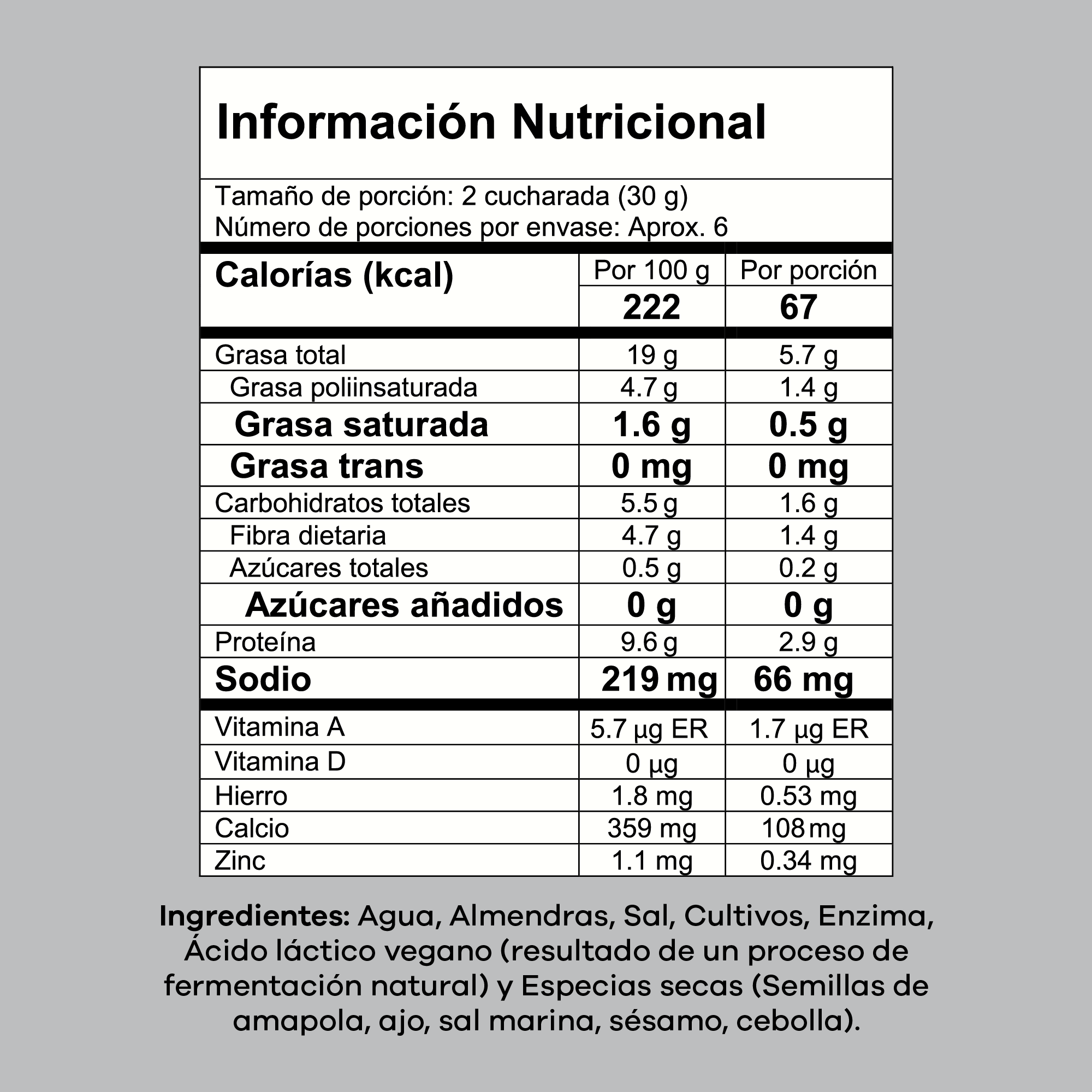 Queso Crema de Almendras Krimy Everything Bagel 170g