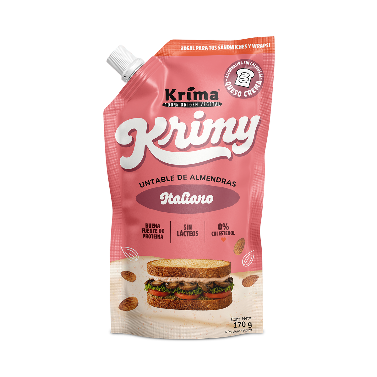 Queso Crema de Almendras Krimy Italiano 170g
