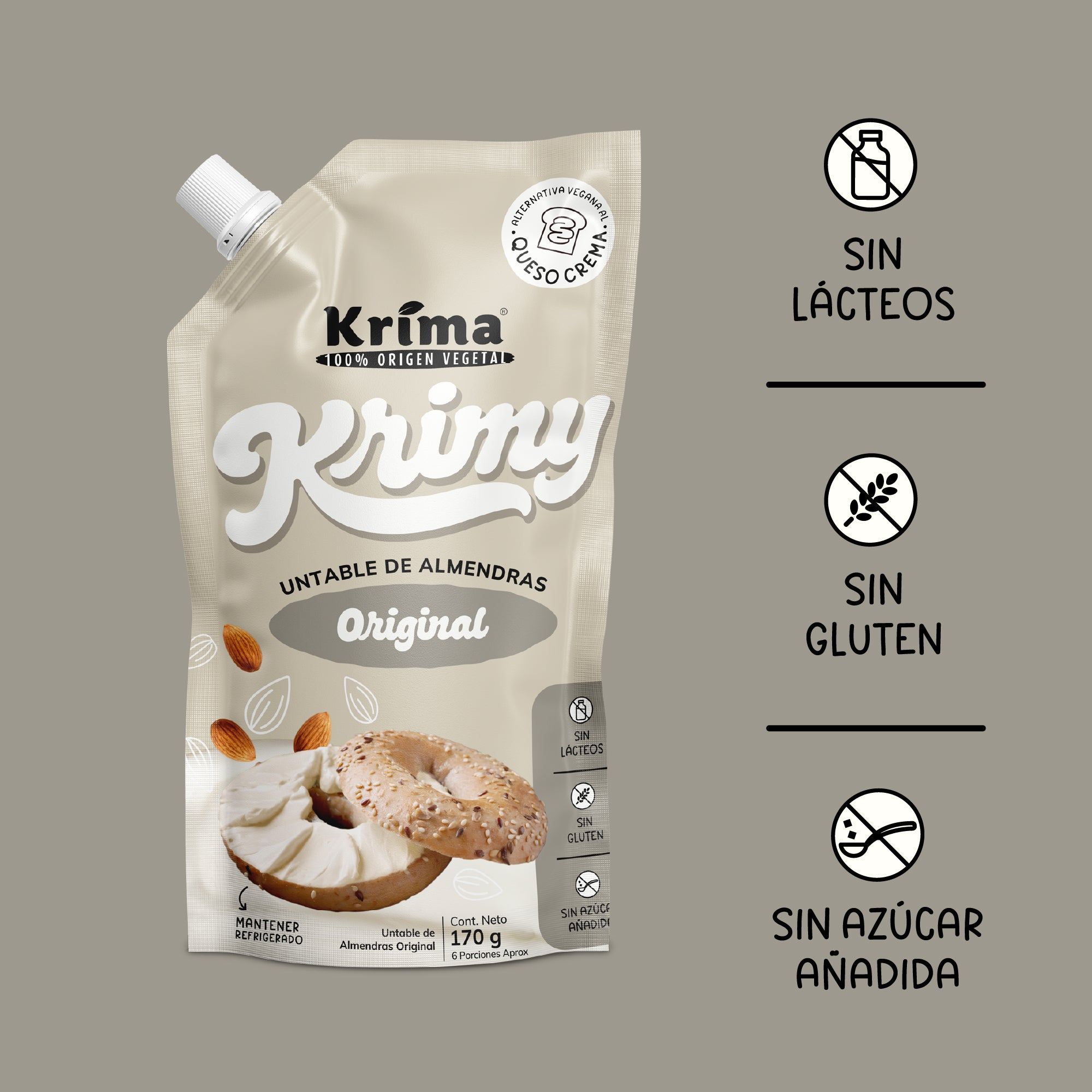 Queso Crema de Almendras Krimy Original 170g