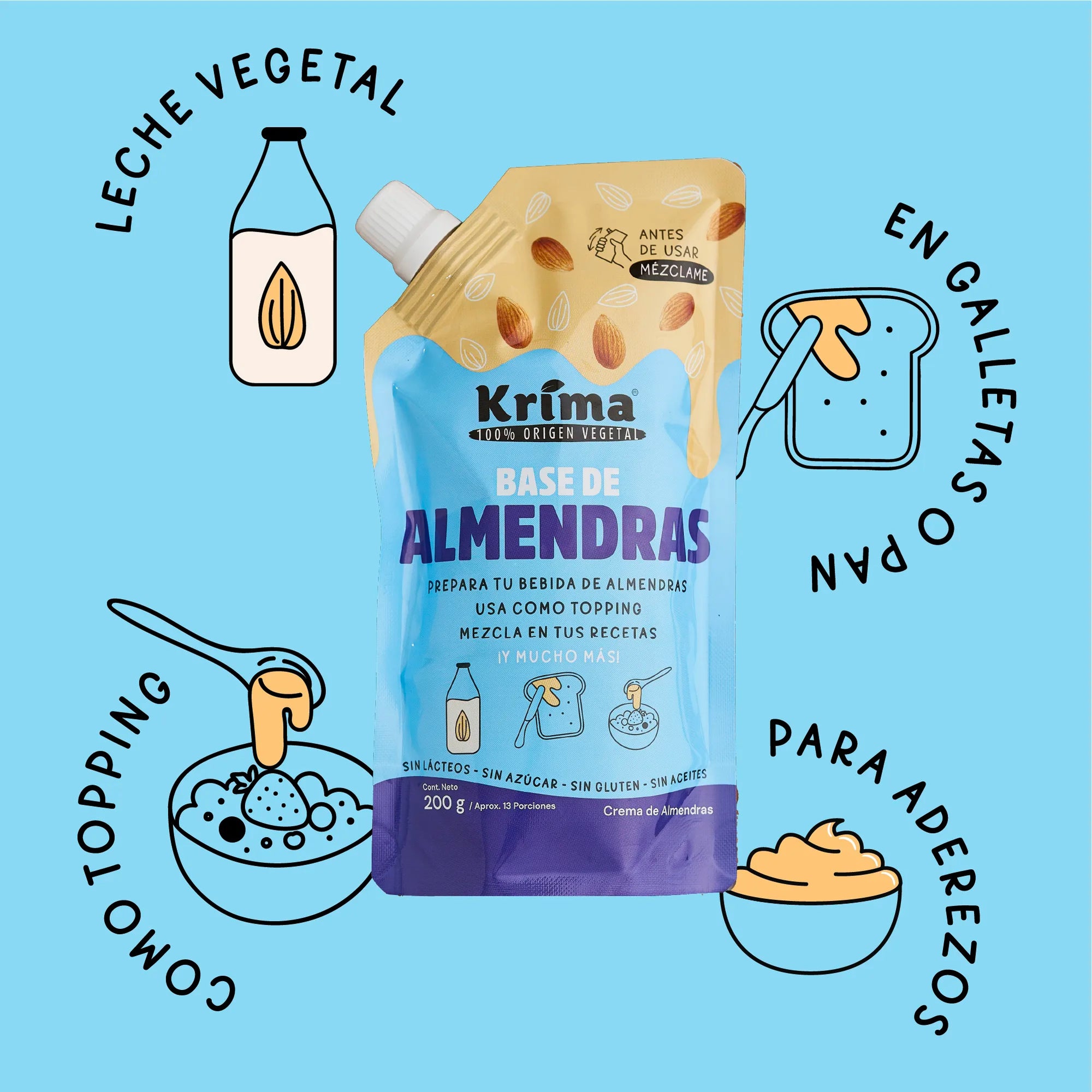 Base para Leche Almendras 1kg - Bebida Vegetal- Krima Institucional
